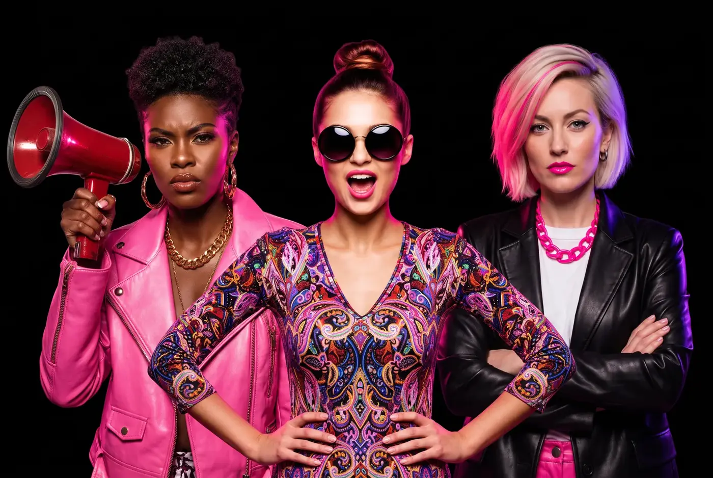 Smash brand agents Alexis, Sarah and Betty in a power stance